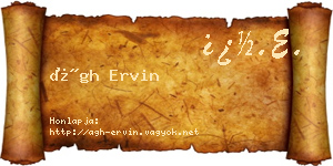 Ágh Ervin névjegykártya