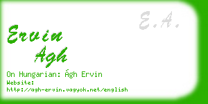 ervin agh business card