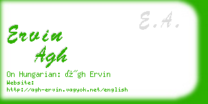 ervin agh business card